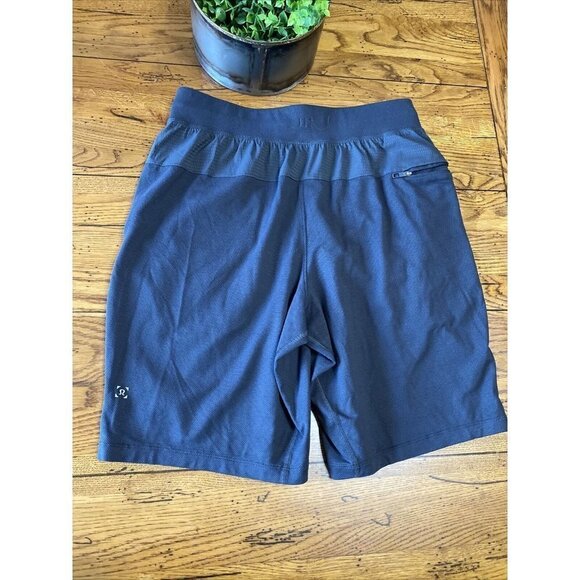 Lululemon Mens M T.H.E Short Luxtreme Liner 9" Heathered Textured Mercury Coal - Picture 6 of 7
